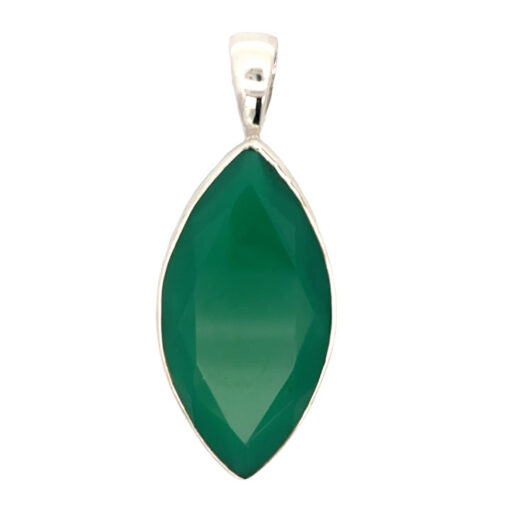 Sterling Silver Green Onyx Pendant