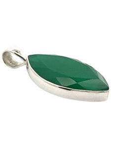 Sterling Silver Green Onyx Pendant
