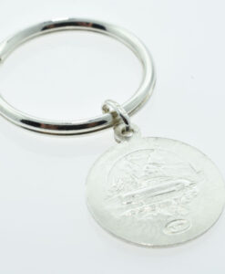 Sterling Silver 18mm St Saint Christopher Key Ring