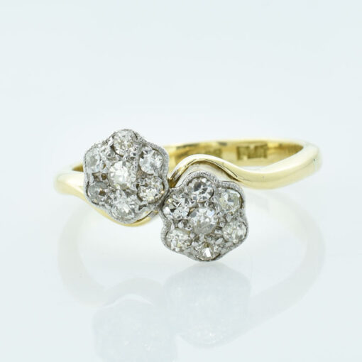 Vintage Diamond Double Daisy Cluster Ring