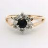 Diamond and Sapphire Cluster Ring