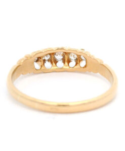 Antique 18ct Gold Five Stone Diamond Gypsy Ring