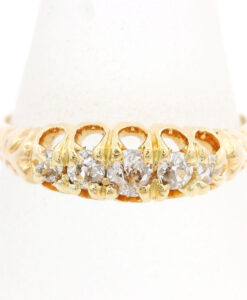 Antique Gold Five Stone Diamond Gypsy Ring