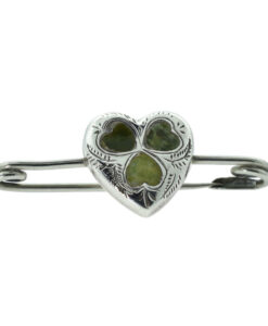 Vintage Good Luck Shamrock Heart Brooch