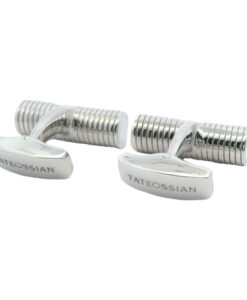 Tateossian Sterling Silver Cylinder Tube Cufflinks