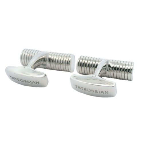 Tateossian Sterling Silver Cylinder Tube Cufflinks