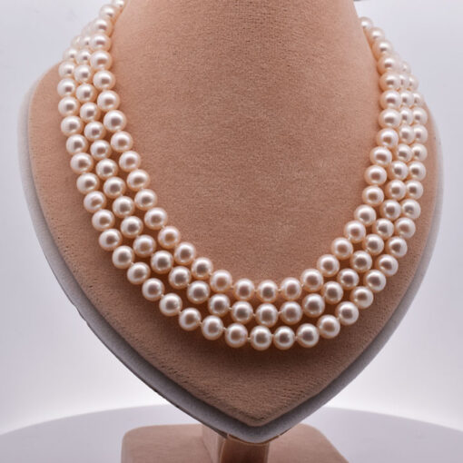 JKa Kohle Triple Row Cultured Pearl Necklace