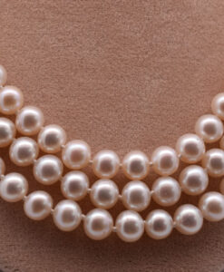 JKa Kohle 9ct Gold Clasp Triple Row Cultured Pearl Necklace