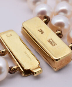 JKa Kohle 9ct Gold Clasp Triple Row Cultured Pearl Necklace