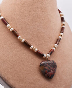 Vintage Gold Agate and Pearl Necklace