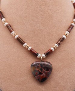 Vintage Agate and Pearl Necklace