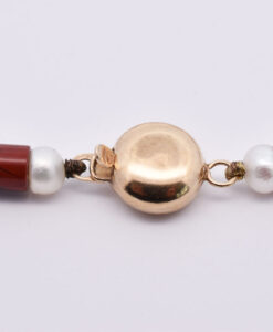 Vintage 9ct Gold Agate and Pearl Necklace