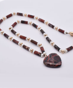 Vintage 9ct Gold Agate and Pearl Necklace