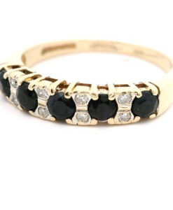 9ct Gold Sapphire and Diamond Ring