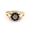 9ct Yellow Gold Sapphire and Diamond Cluster Ring