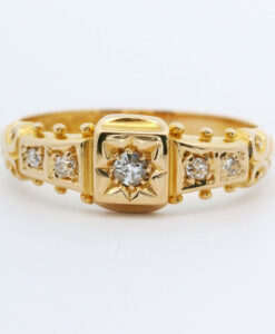 Antique 18ct Gold Diamond Five Stone Ring