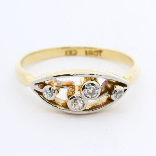 Antique 18ct Gold Diamond Four Stone Ring