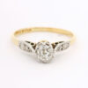 Vintage Gold & Platinum Diamond Solitaire Ring