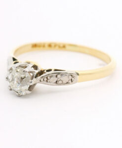 Vintage 18ct Gold & Platinum Diamond Solitaire Ring
