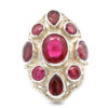 Boho Sterling Silver Ruby Filigree Ring