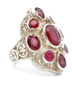 Silver Ruby Filigree Ring