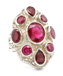 Sterling Silver Ruby Filigree Ring