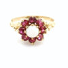 9ct Yellow Gold Ruby and Opal Cluster Ring