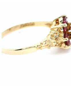 9ct Yellow Gold Ruby and Opal Cluster Ring