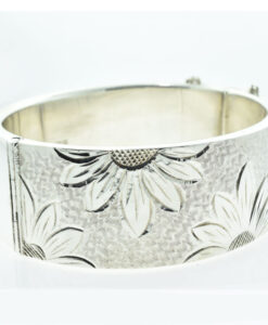 Vintage Silver Daisy Bangle