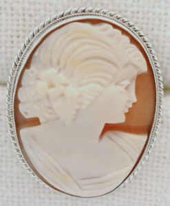 Vintage Silver Cameo Brooch