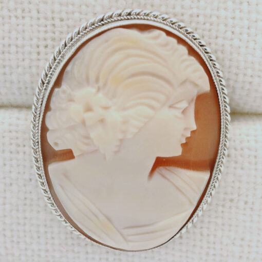 Vintage Silver Cameo Brooch