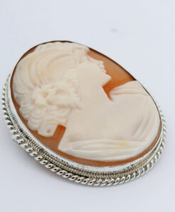 Vintage Sterling Silver Cameo Brooch