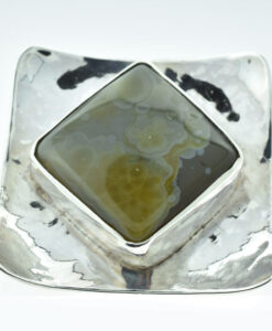 Vintage Sterling Silver Agate Brooch by Barry M Witmond