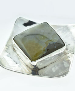 Vintage Sterling Silver Agate Brooch by Barry M Witmond