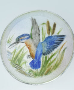 Sterling Silver Enamel Kingfisher Brooch dated 1948