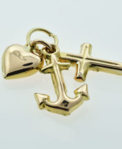 9ct Gold Faith Hope and Charity Charm by Georg Jensen