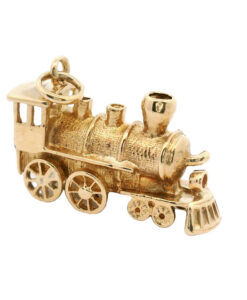 Gold Locomotive Train Charm