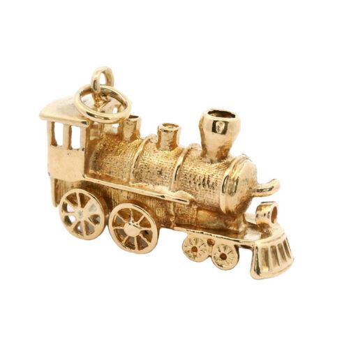 Gold Locomotive Train Charm