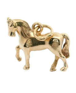 Vintage 9ct Gold Solid Horse Charm