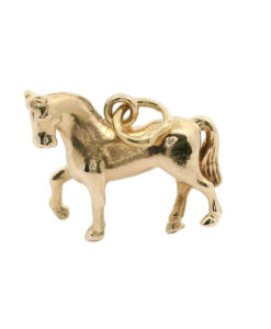 Vintage 9ct Gold Solid Horse Charm