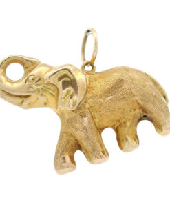 Vintage 9ct Gold Elephant Pendant by Georg Jensen