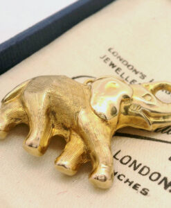 Vintage 9ct Gold Elephant Pendant by Georg Jensen