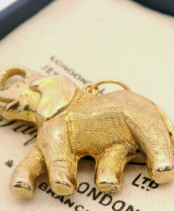 Vintage 9ct Gold Elephant Pendant by Georg Jensen