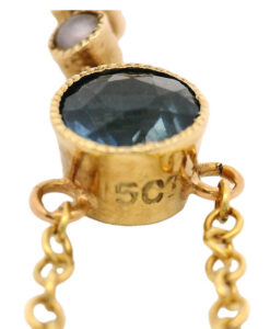 Antique 15ct Gold Sapphire & Pearl Pendant