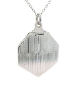 Art Deco Sterling Silver Heptagon Locket