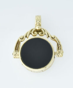 9ct Gold Bloodstone and Cornelian Spinner Fob9ct Gold Bloodstone and Cornelian Spinner Fob