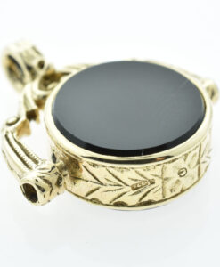 9ct Gold Bloodstone and Cornelian Spinner Fob