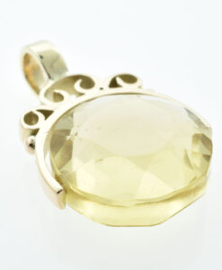 9ct Gold Citrine Spinner Fob dated 1928
