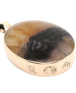 Vintage Blue John oval pendant
