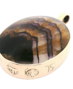 Vintage Blue John oval pendant